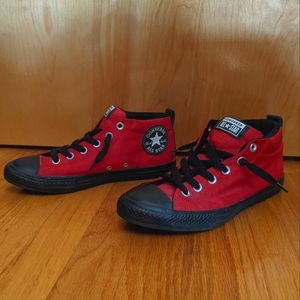 Converse mid tops red and black